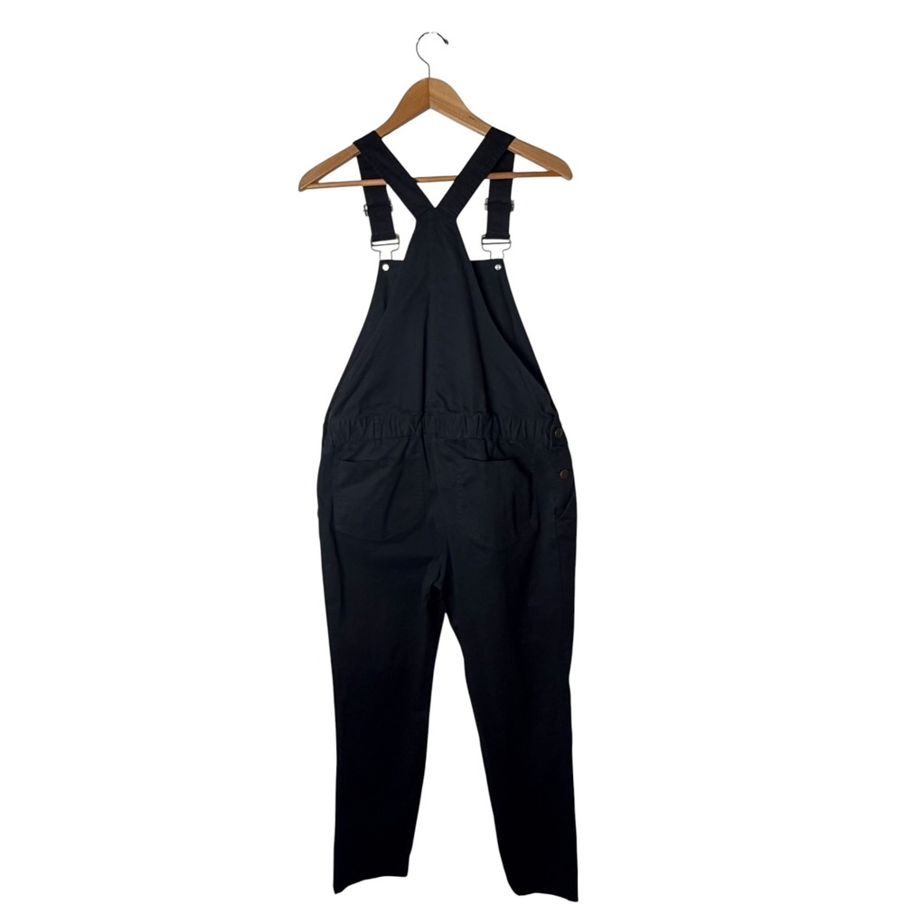HATCH The Nines Maternity Overalls Women 8 Black Cotton Twill Straight Leg - Picture 3 of 10